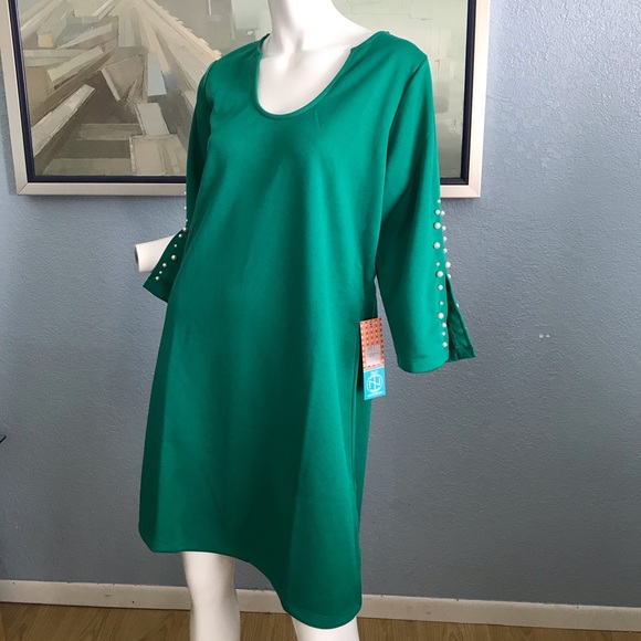 NWT Tracy Negoshian, Emerald Dress, Size:L - Picture 2 of 9